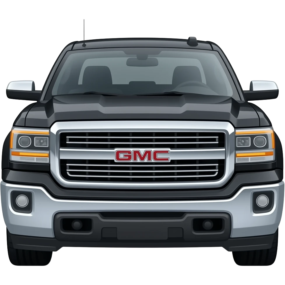 gmc sierra 1500 crew cab black at angle where doors and front are shown emoji