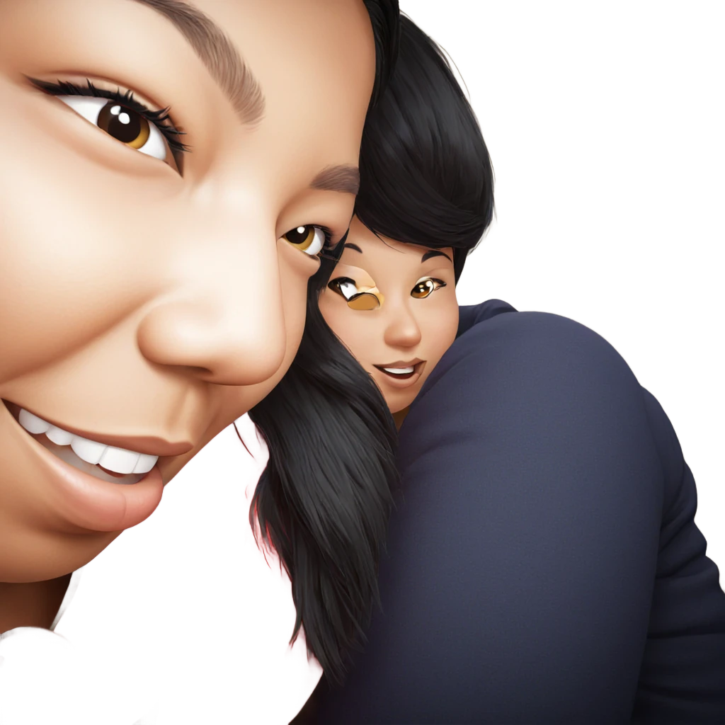 serene girl with black hair emoji