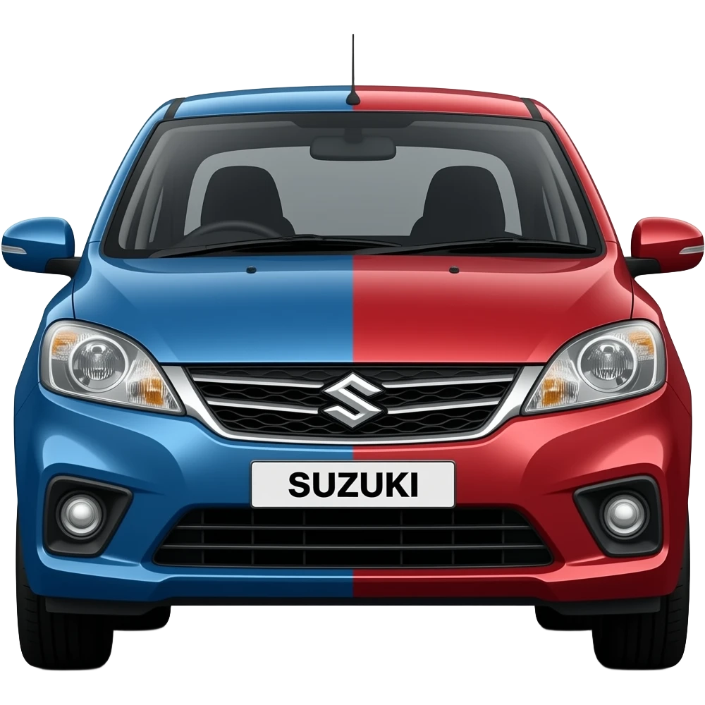 make maruti suzuki victoris partly blue, partly silver, partly red, partly black emoji