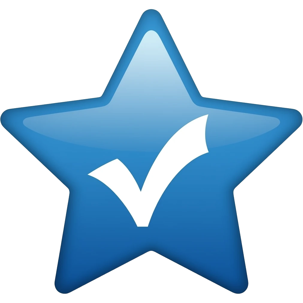 A white colour tick in center of the blue colour 12 sided equal small slightly curved spikes like shape. emoji