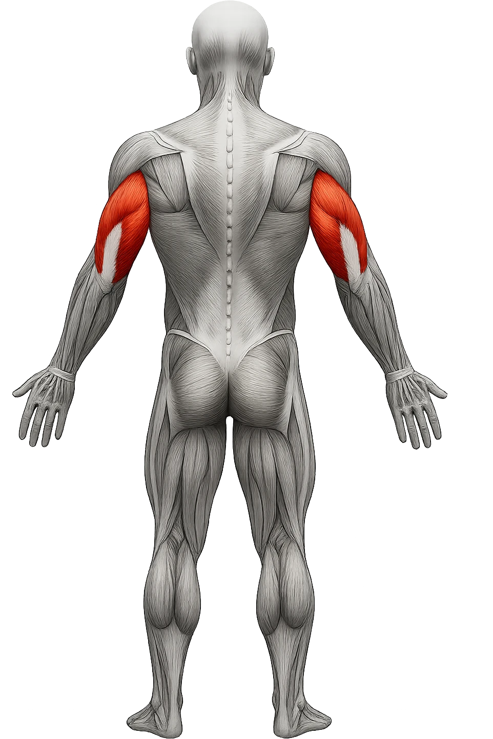 tricipite visto anatomicamente , colora solo il tricipite, il resto fallo in bianco e nero emoji