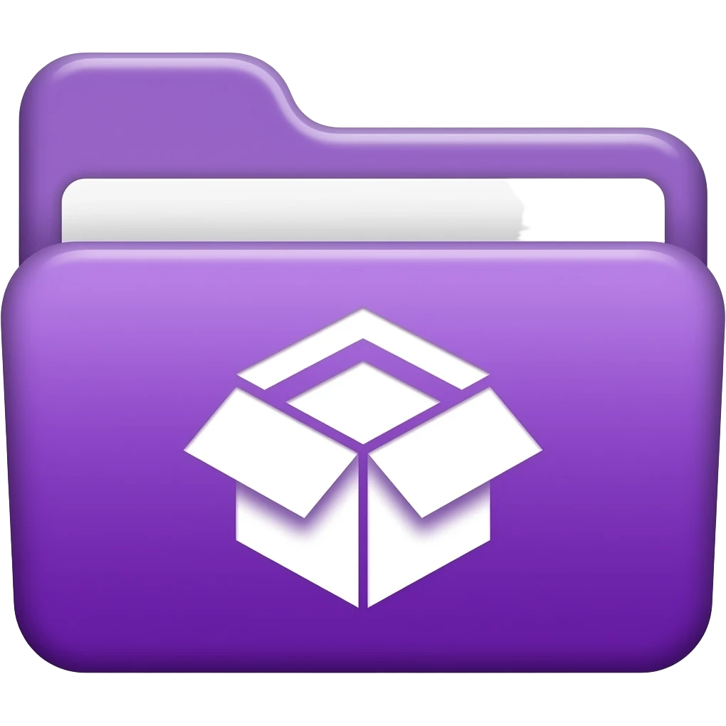Transitions: Purple folder with a "box to box" arrow icon. emoji
