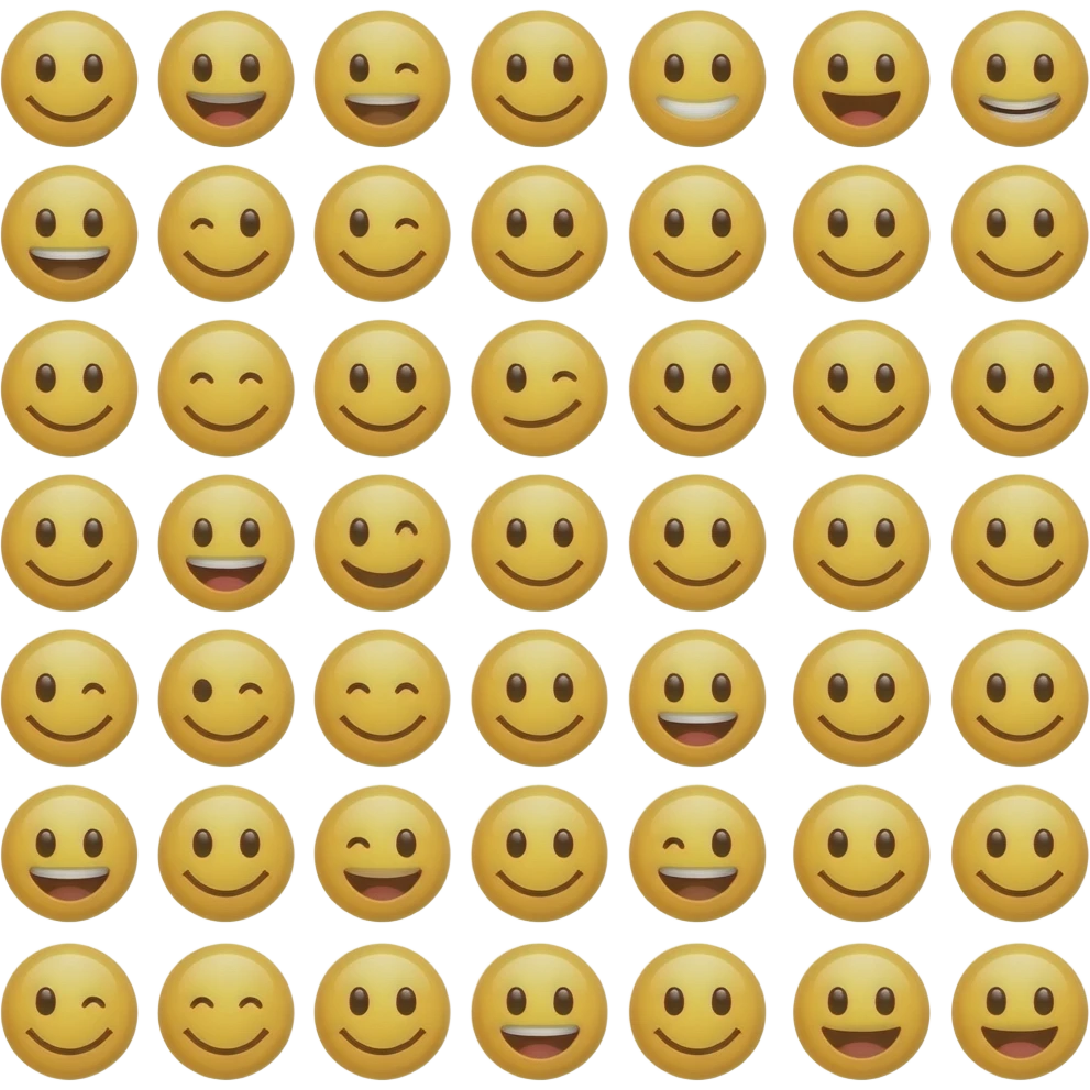 một emoij 100 khuôn mặt này 😀 ko khác nhau emoji