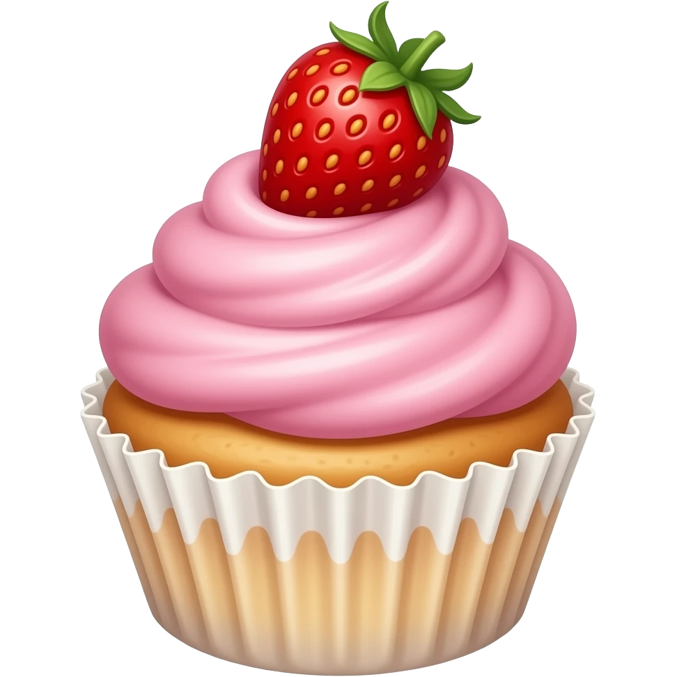 Cupcake with pink icing emoji