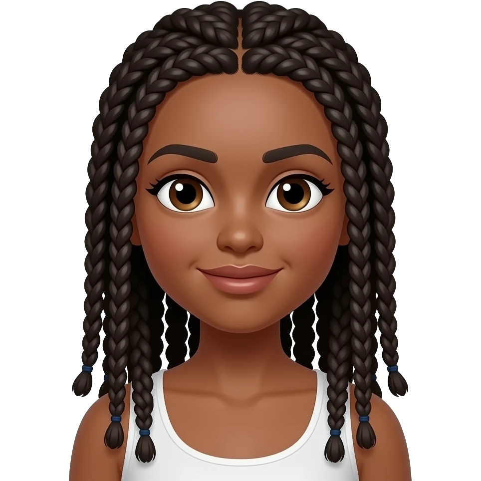 Gere um emoji de uma pessoa parda com box braids emoji