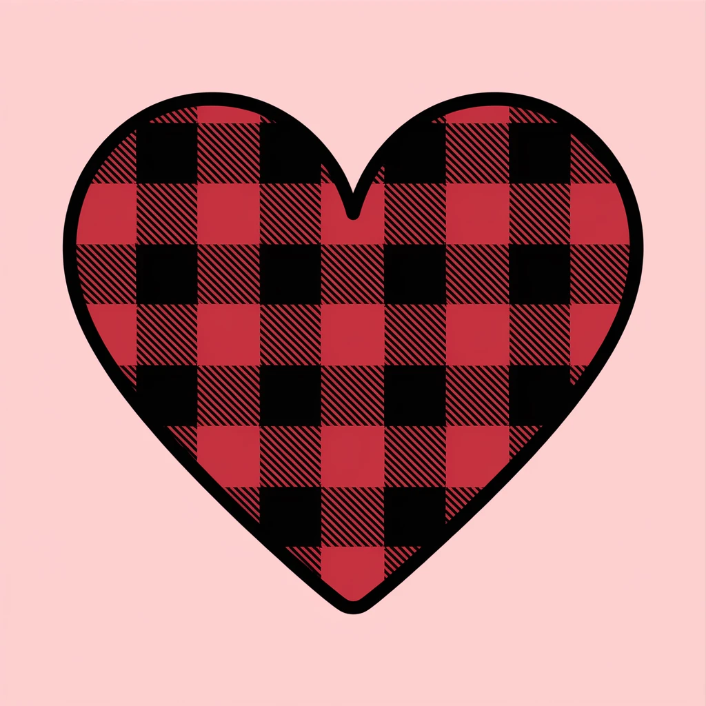 heart with a plaid pattern emoji