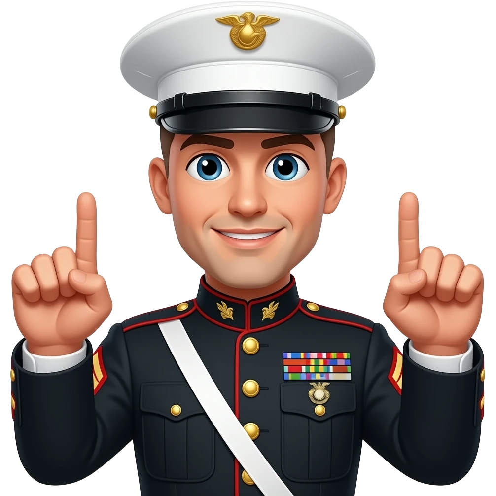 Us Marine giving 2 middle fingers emoji