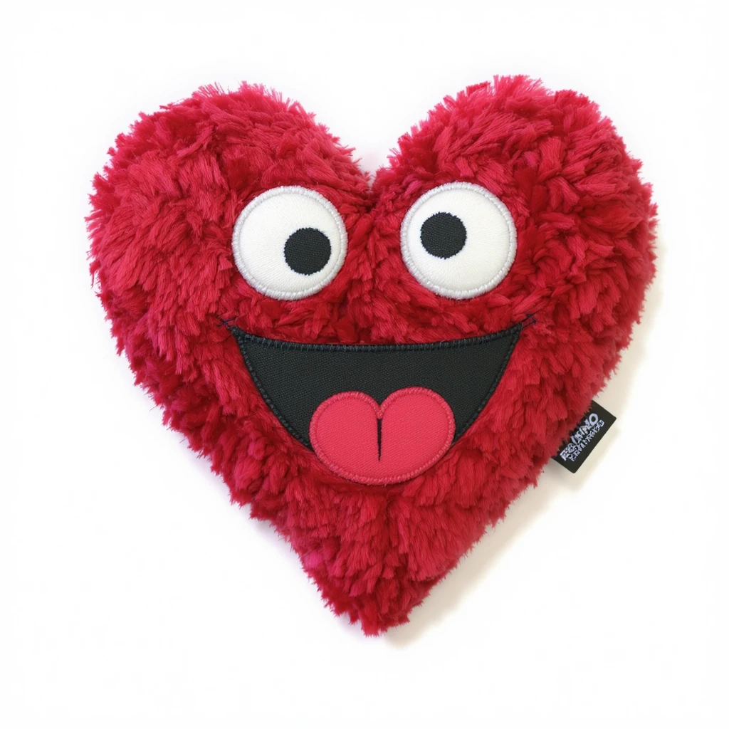 emo heart with a stitched patch emoji