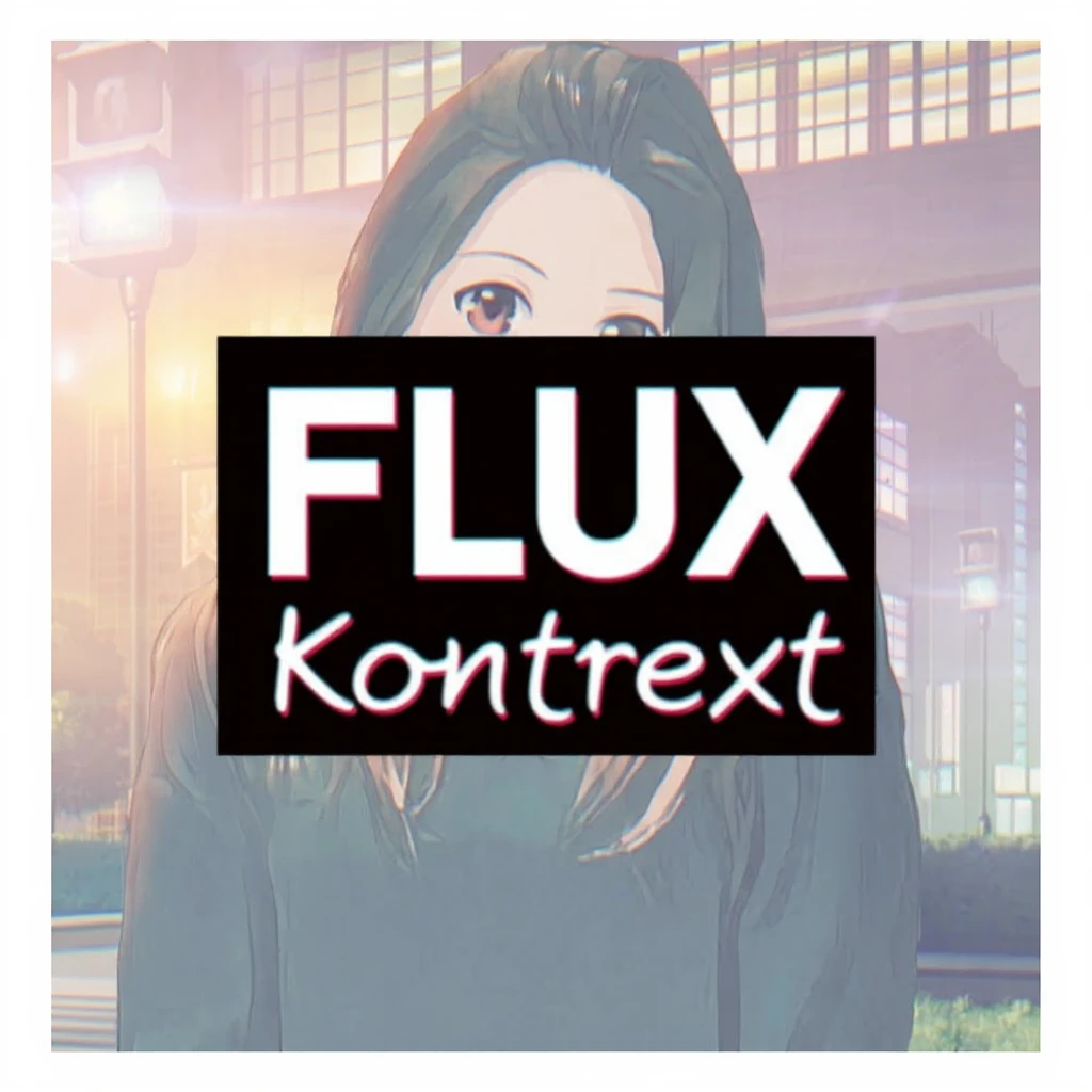 make a image with logo of  text "FLUX Kontext" emoji
