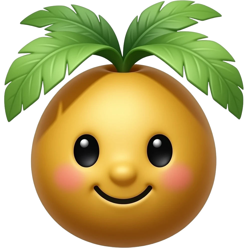 Kawaii nipa palm fruit emoji