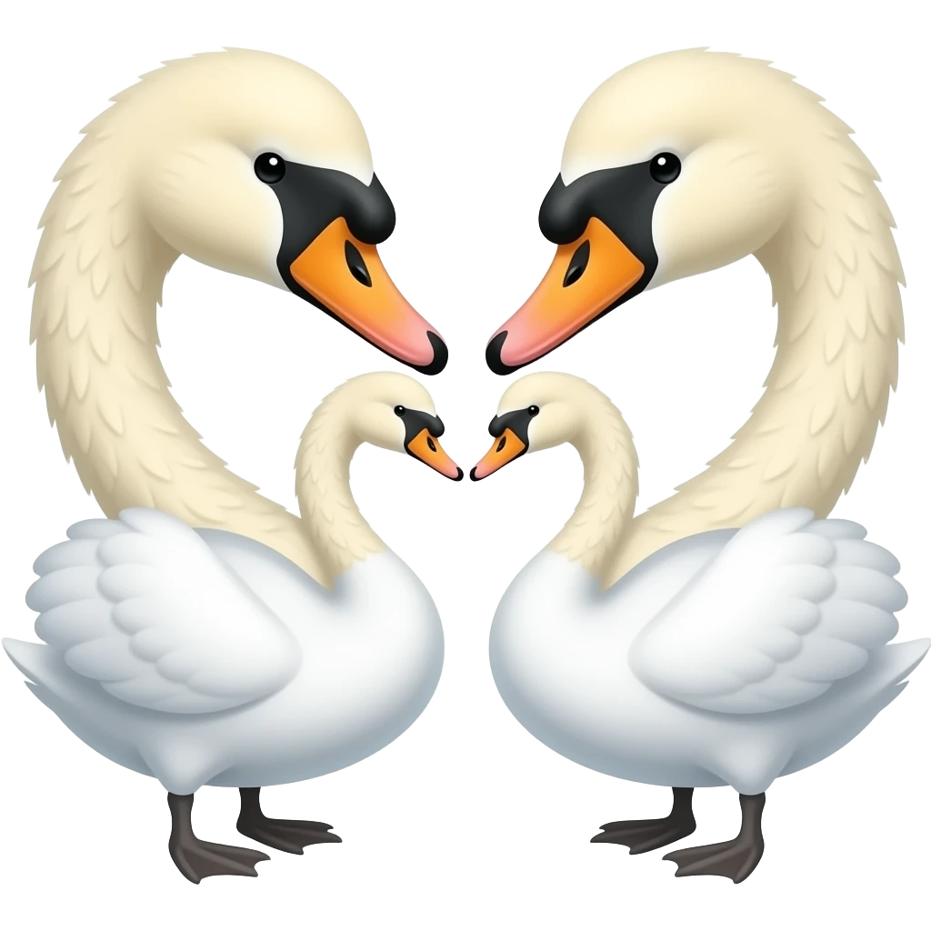 Two swans facing each other head to head emoji