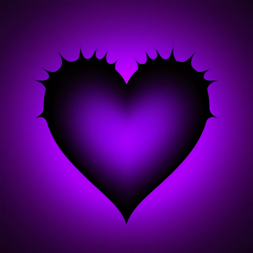 goth purple heart emoji