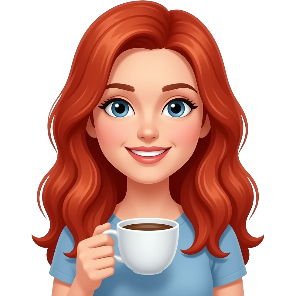 Biraz daha kızıl renk ve saçlar biraz daha uzun olucak kahve de eklemeyi unutmayın emoji