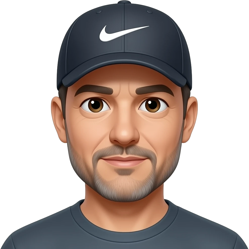 40 year old man in Nike hat emoji