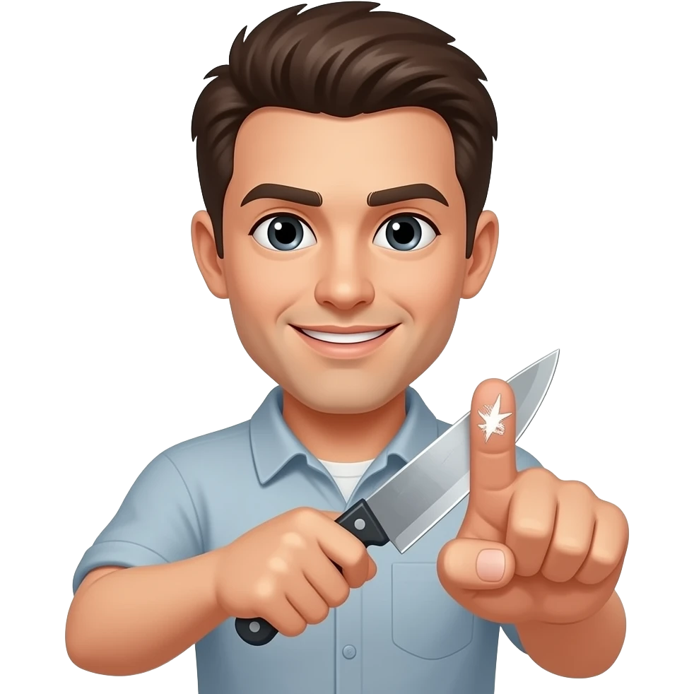 Knife cut off thumb emoji emoji