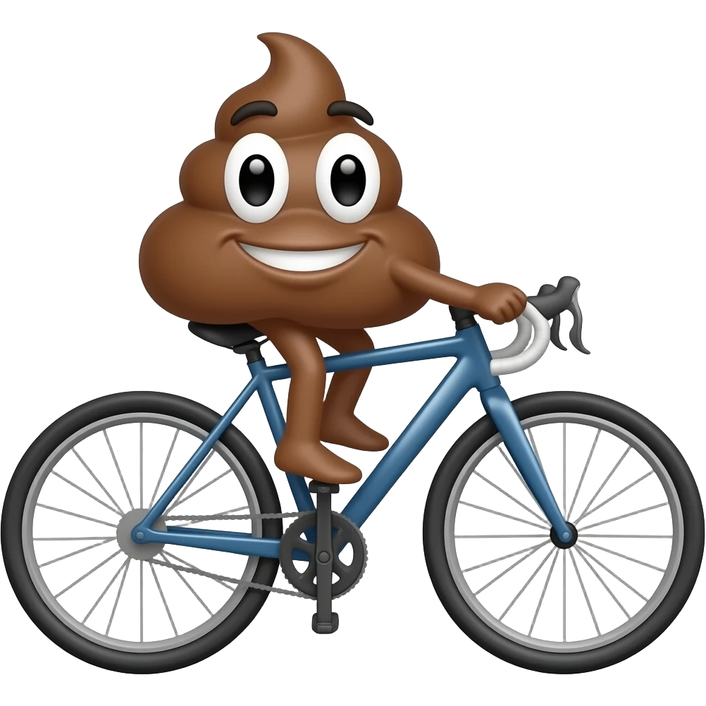 Une crotte qui fait du vélo emoji