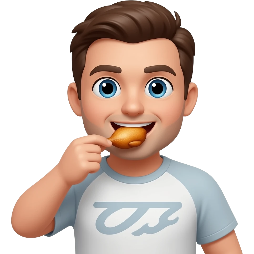 Hombre comiendo pollo emoji