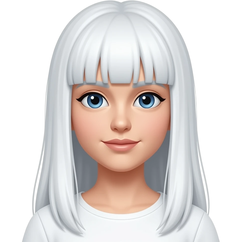 snow white with straight long hair emoji