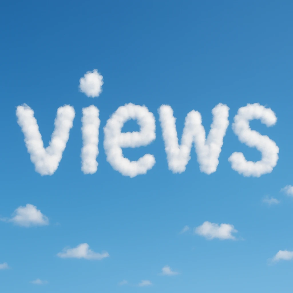 A cloud formation shaped like the word "views" emoji
