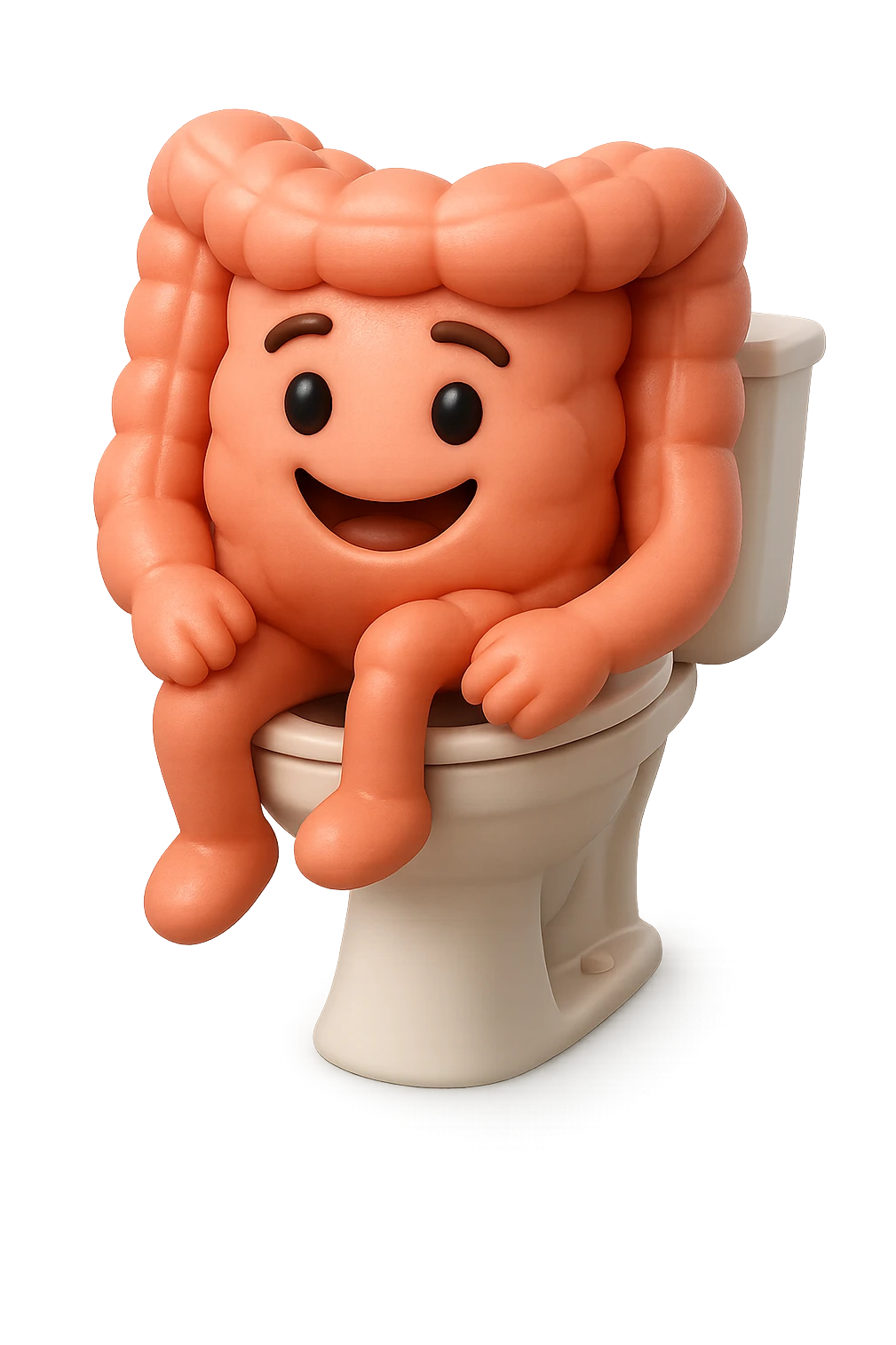 EMOJI STILE IPHONE 3D DI intestino felice seduto sul wc  FALLO MOLTO REALISTICO IN 3D emoji
