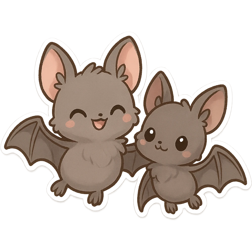 2只可爱的小蝙蝠 emoji