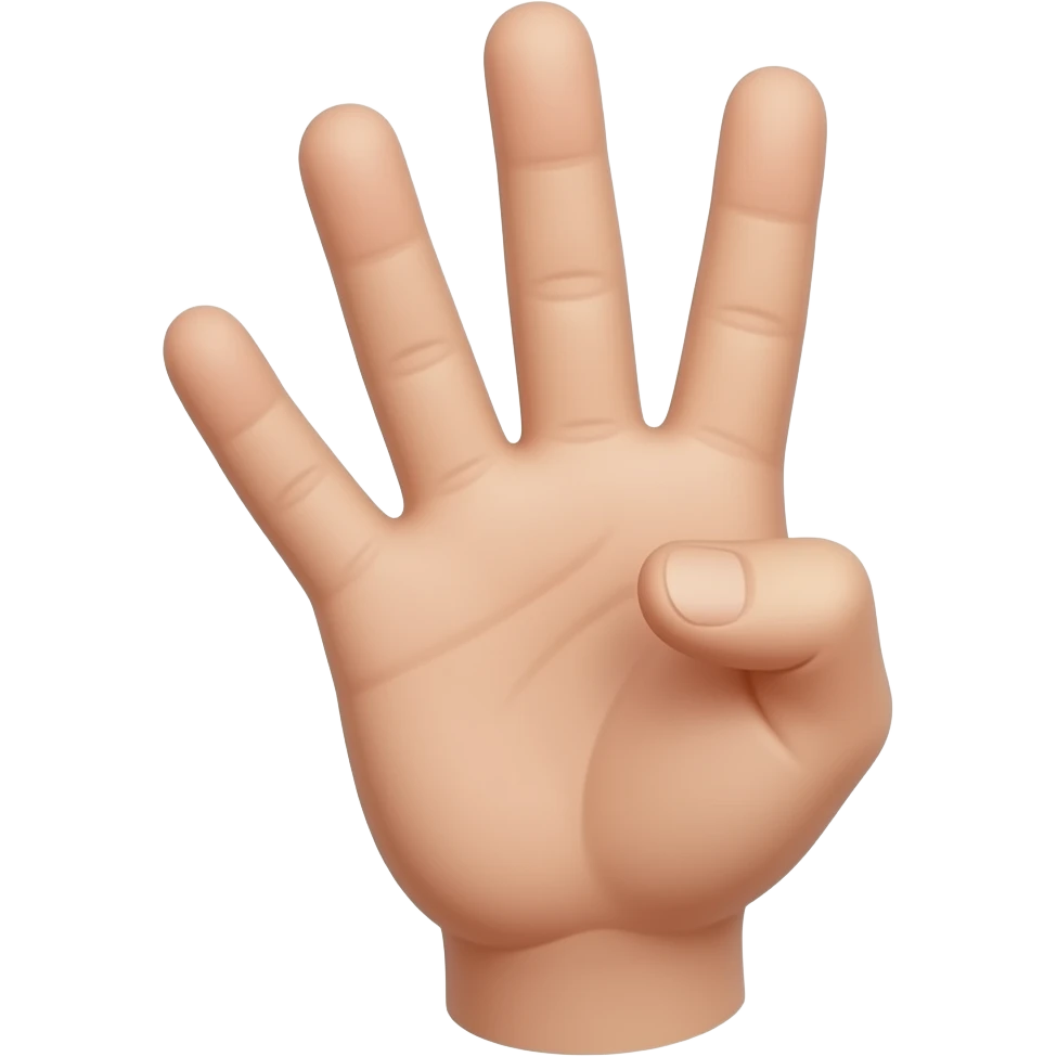 3 parmak serçe ve baş parmak bükük emoji