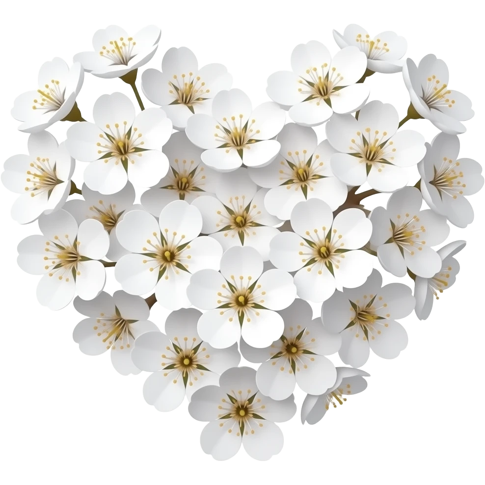 Сердце из сакуры белой emoji
