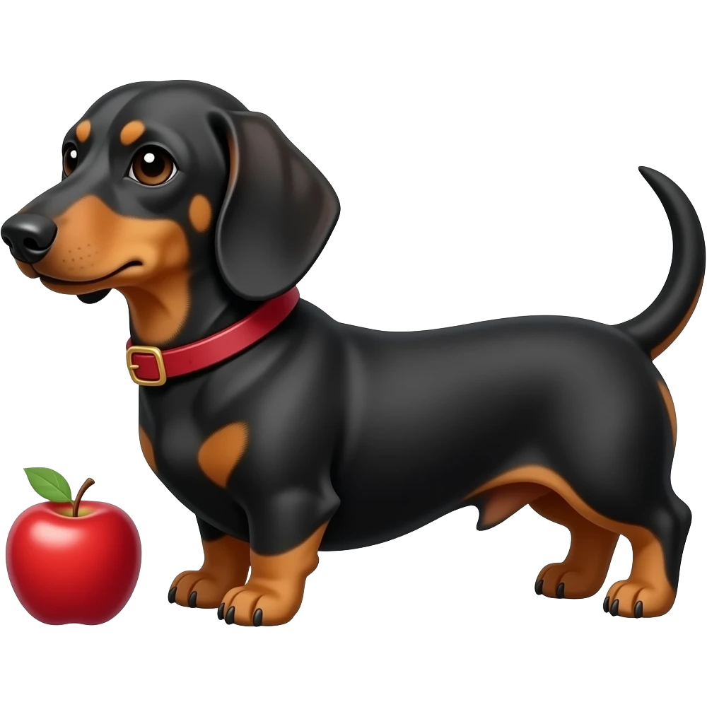 Perro salchicha estilo apple emoji