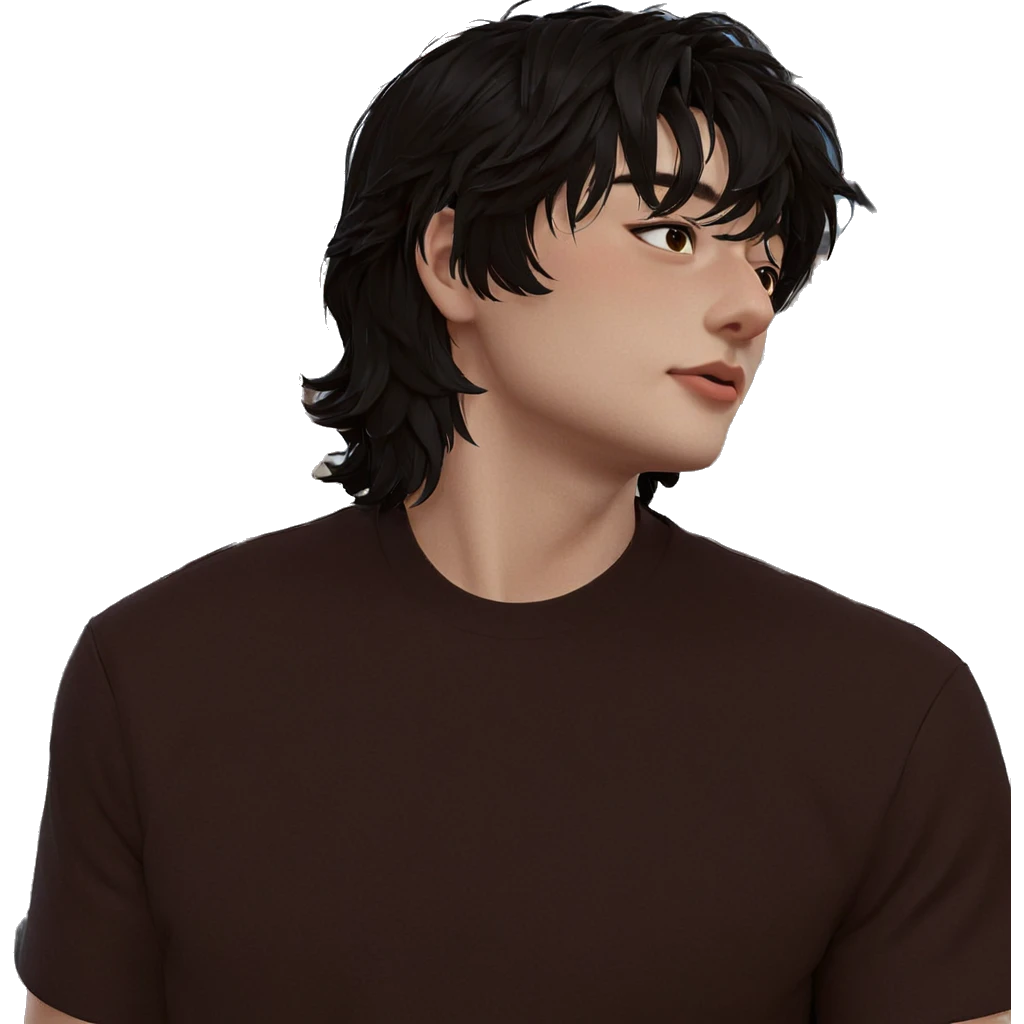 black haired boy in shirt emoji