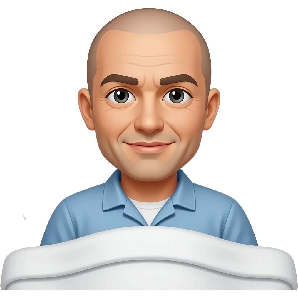 Uomo calvo  nel letto emoji