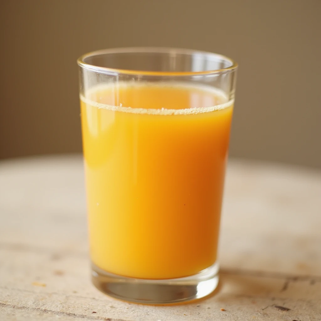 a glass of orange juice, realistic style emoji