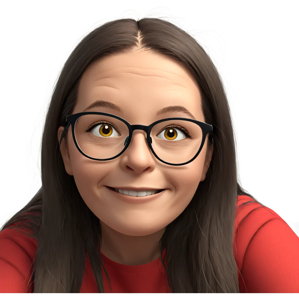 smiling girl with glasses emoji