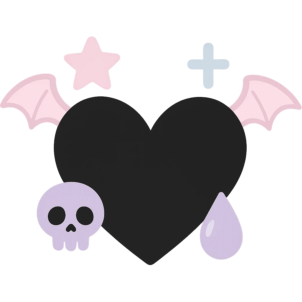 pastel goth black object remove background emoji