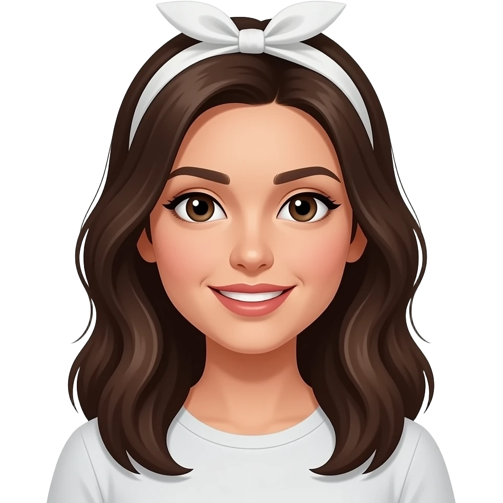 brunette white woman with simple headband emoji