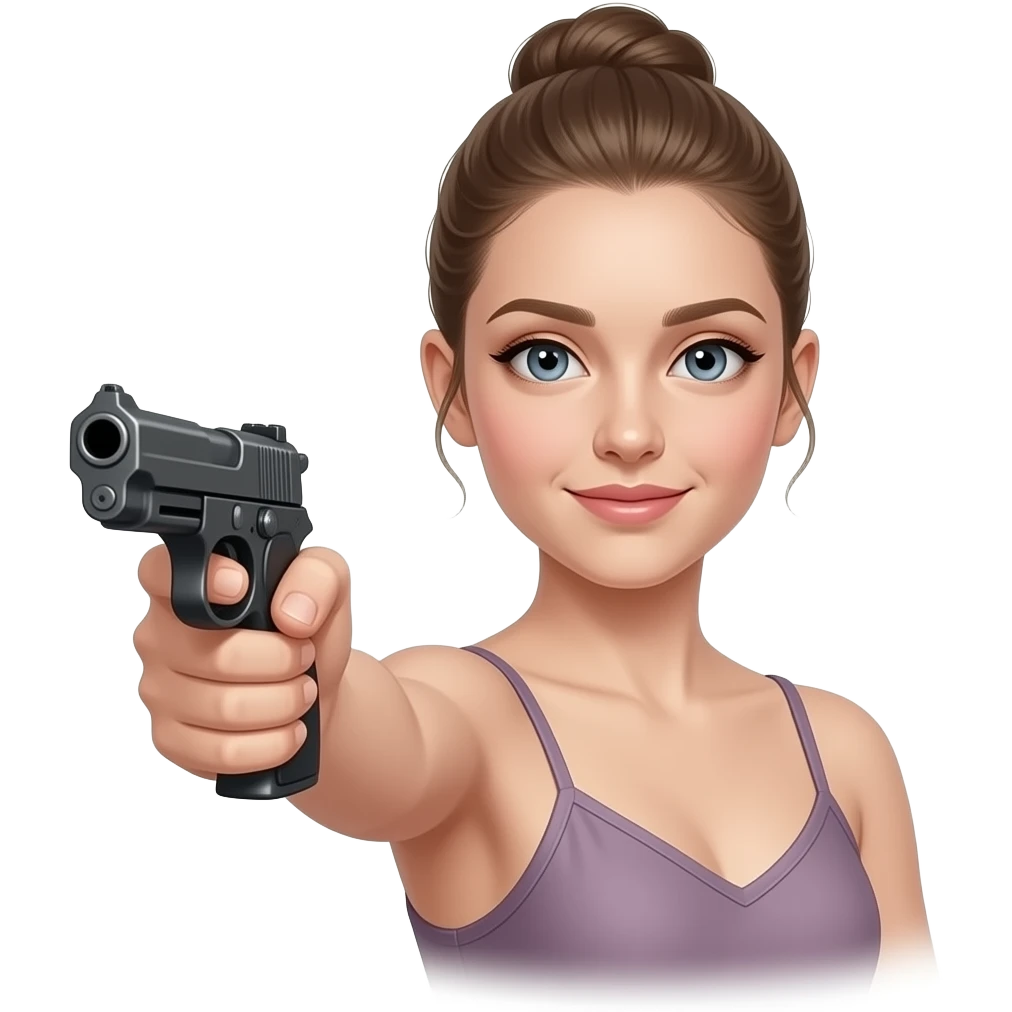 ballet dancer shot with a gun emoji