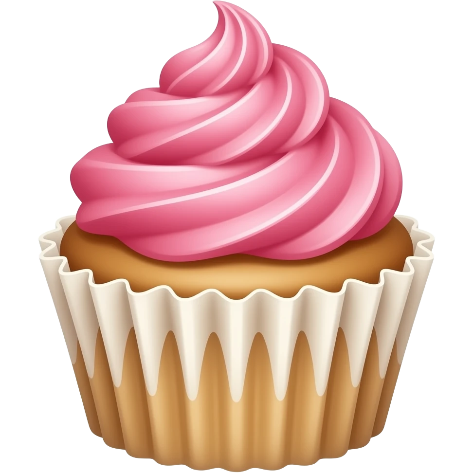 Cupcake with pink icing emoji