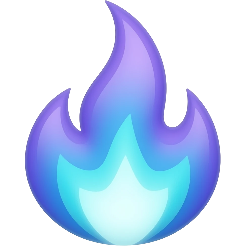 blue and purple fire emoji