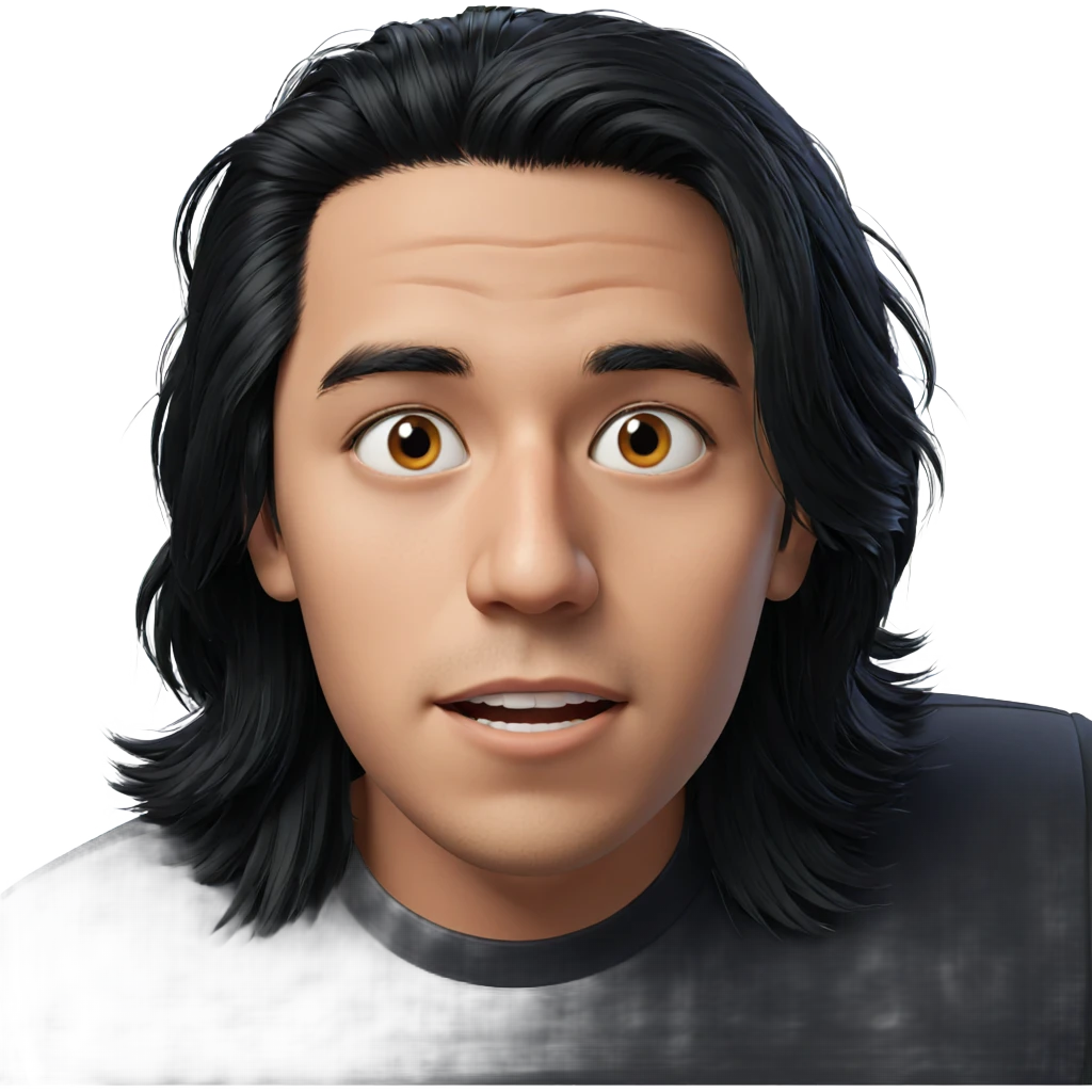 boy with black hair looking emoji