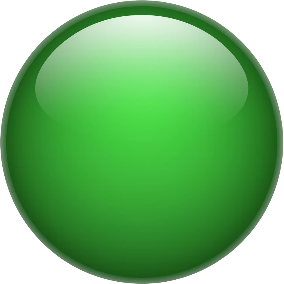 Green shiny glass circle  emoji