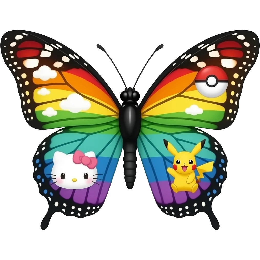 Butterfly rainbow sanrio pokemon full body! emoji