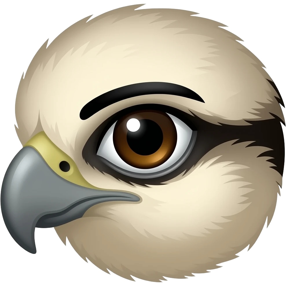 Falcon's eye, slanted brow line emoji