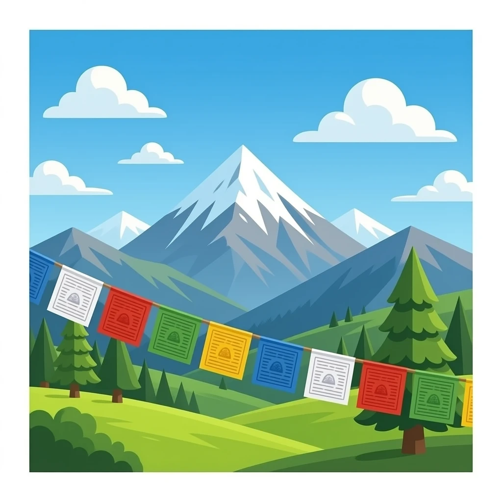 Mountain prayer flags emoji