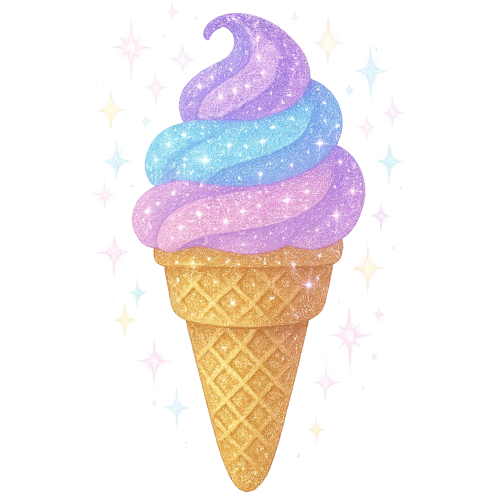 glittery ice cream cone emoji