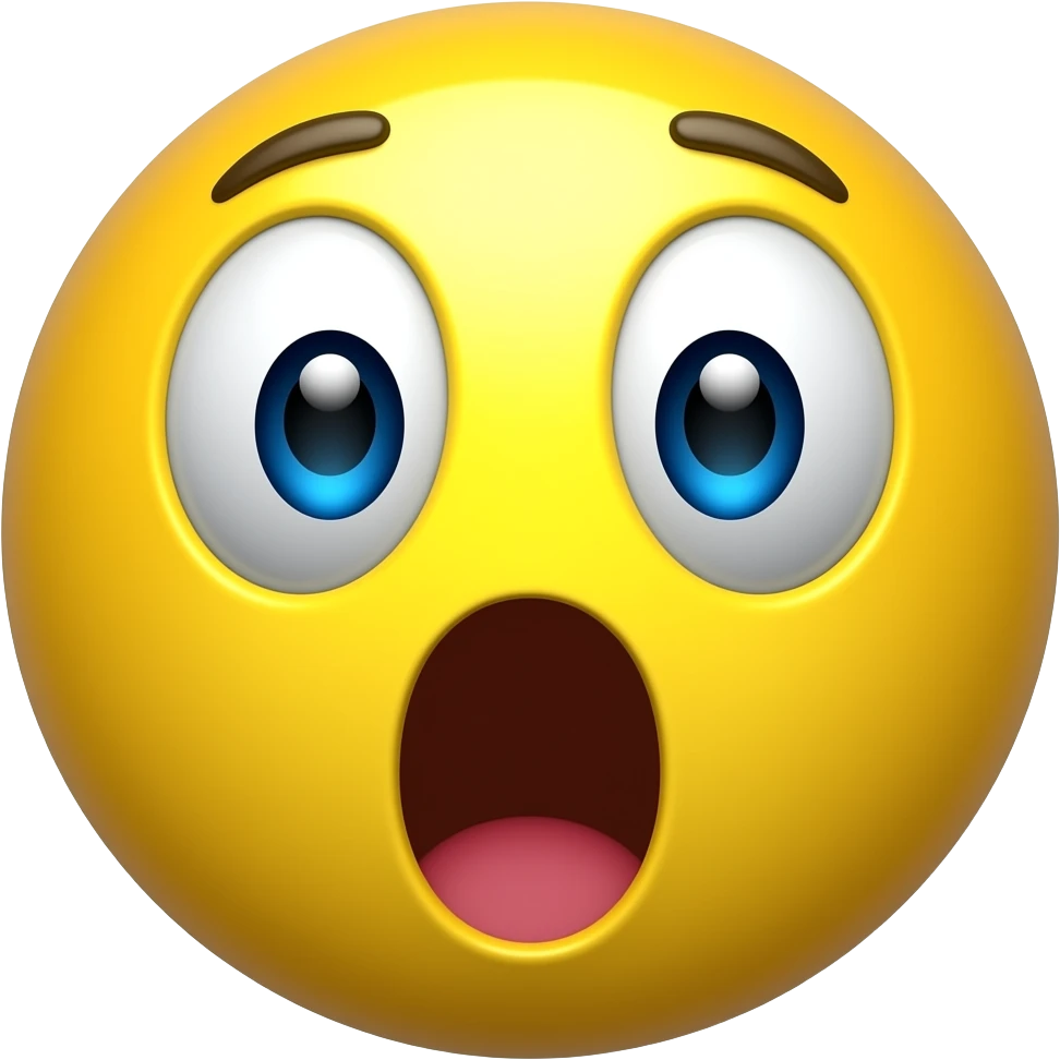 Surpise face (not human) & want round face emoji