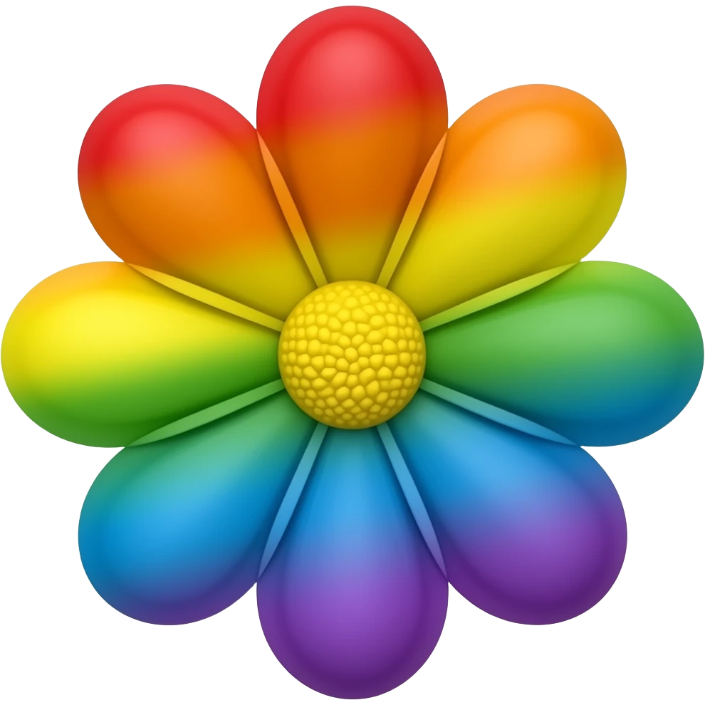 Rainbow flower emoji