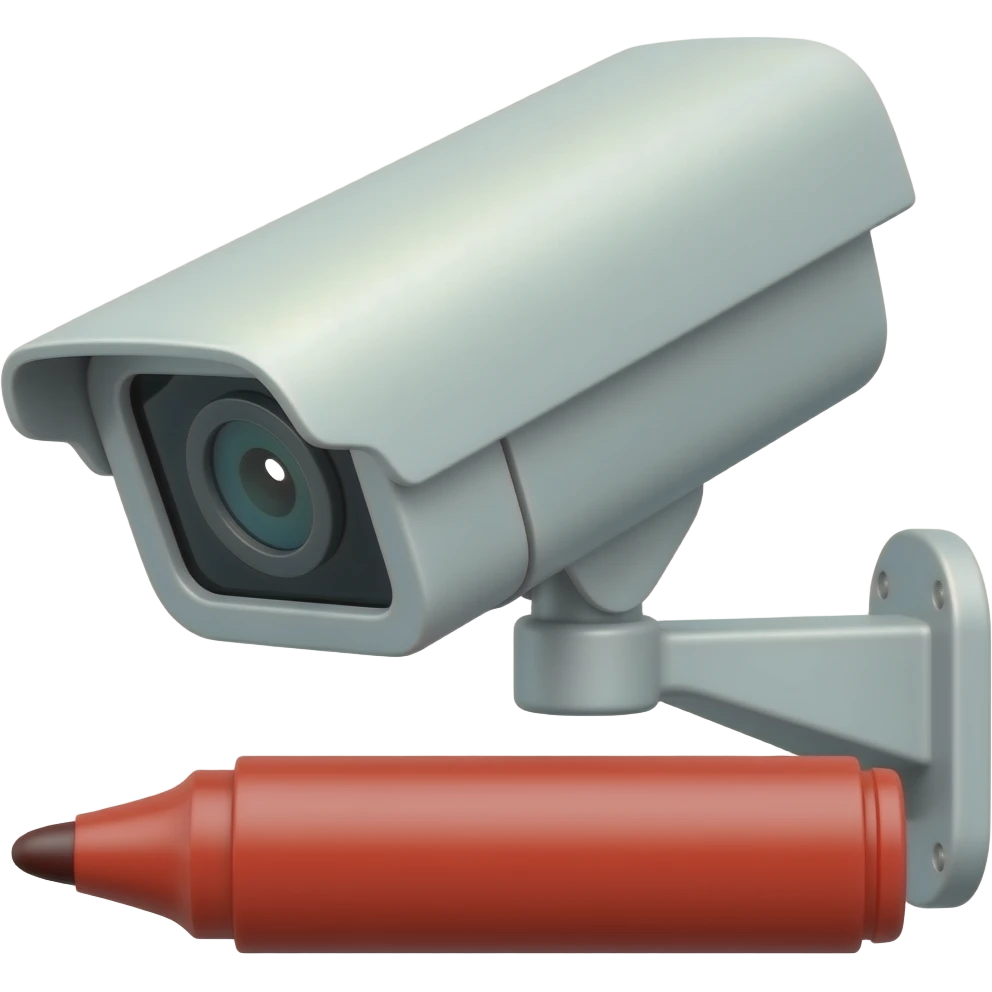CCTV in red map marker emoji