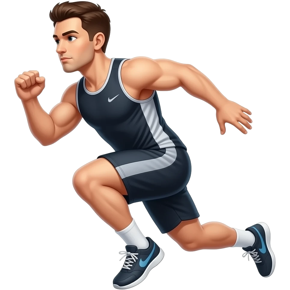 A man jumping facing left like doing a burpee emoji