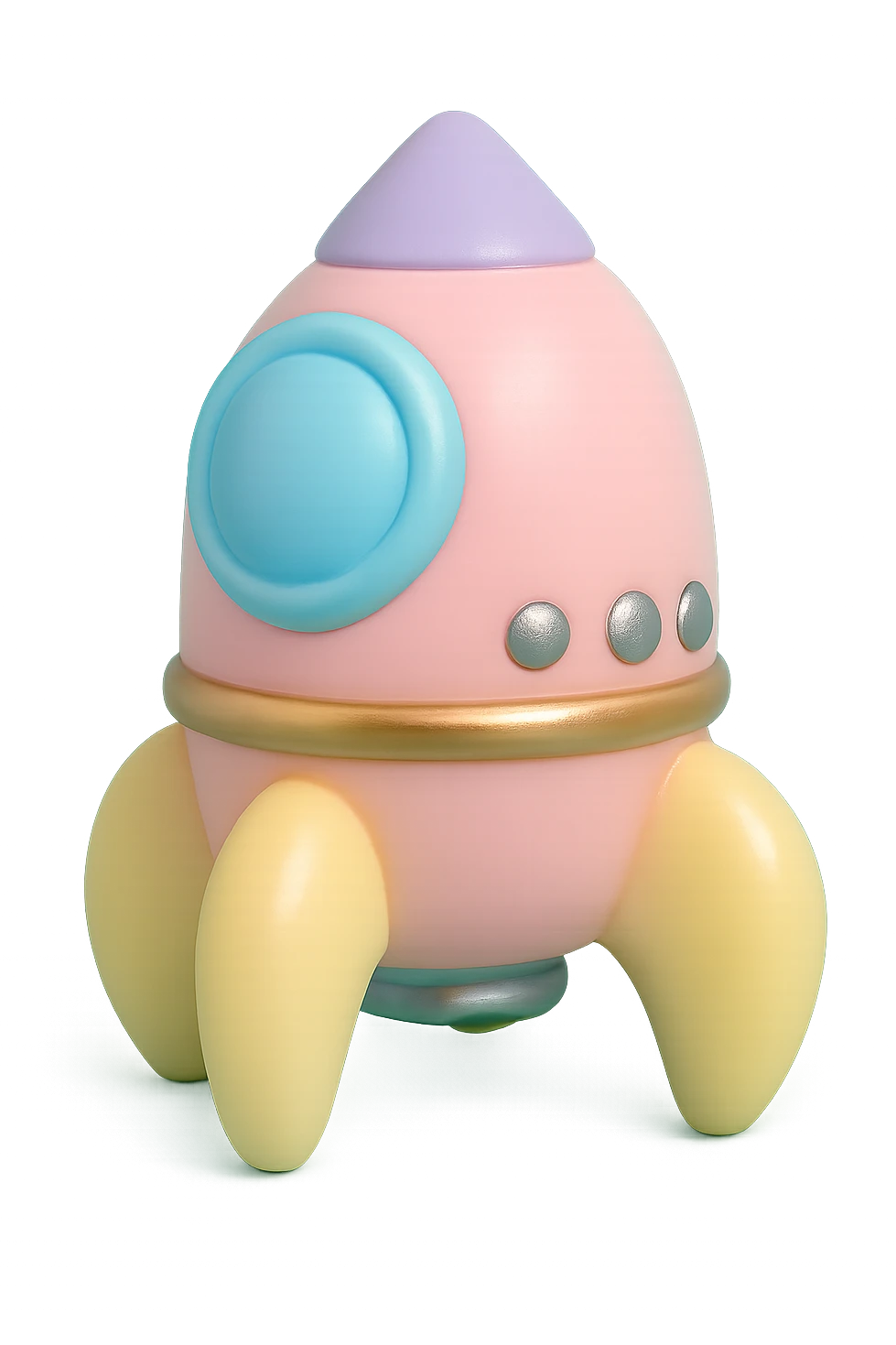 spaceship vinyl figure style, metallic details emoji