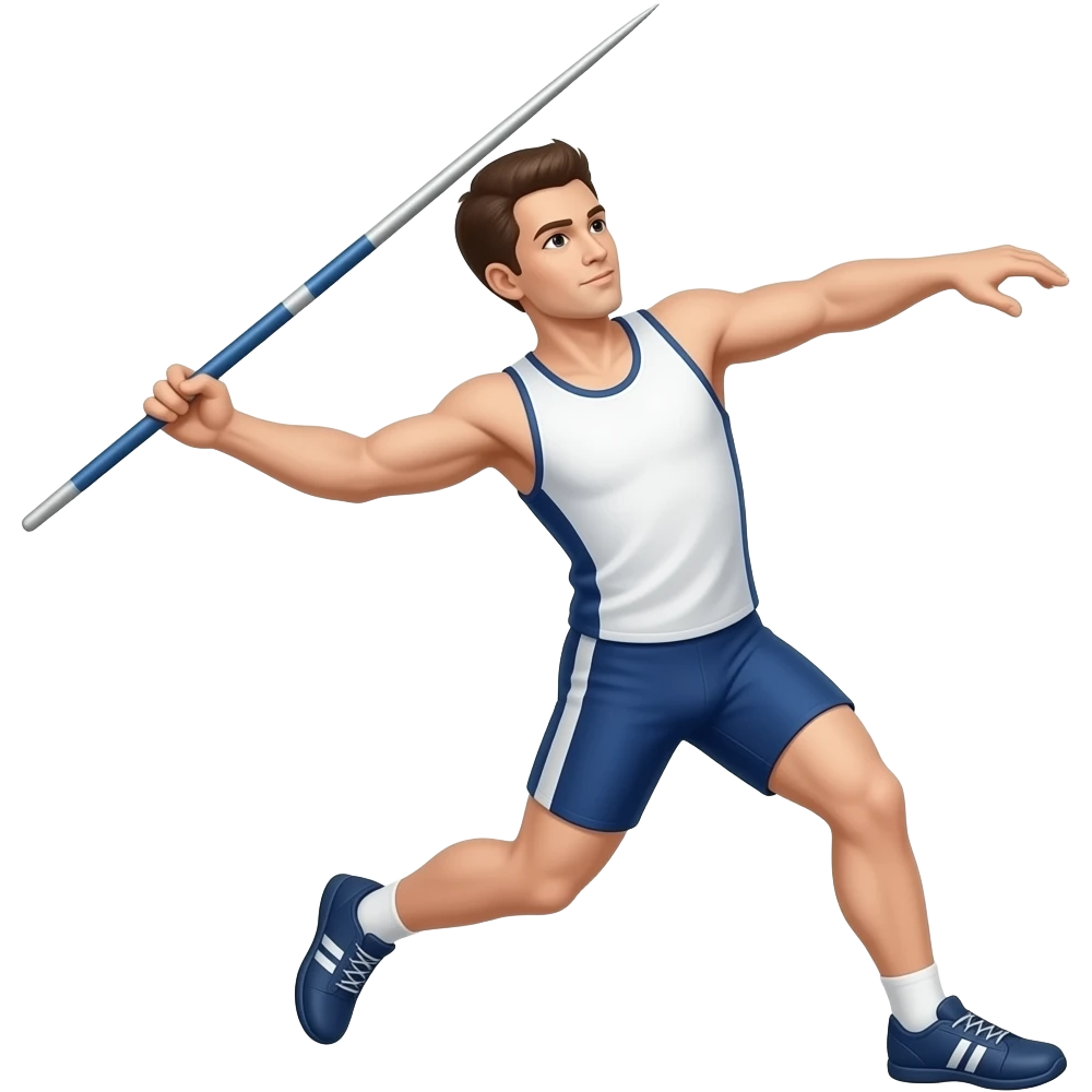 White javelin thrower emoji