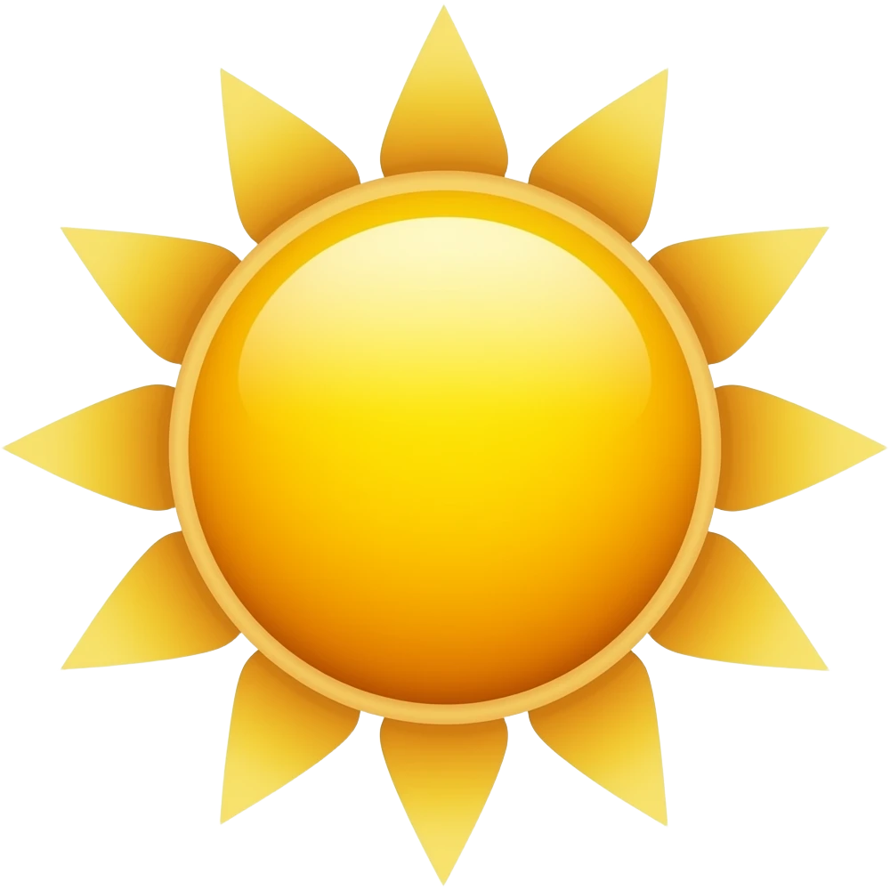 Quiero generar un emonji del sol, pero no quiero que tenga ningun rosto, solo quiero que sea el sol en la imagen y nada mas crealo en png emoji